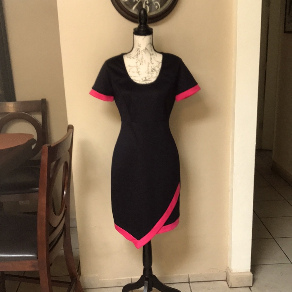 Nicki Minaj Navy Blue with Hot Pink Women Dress